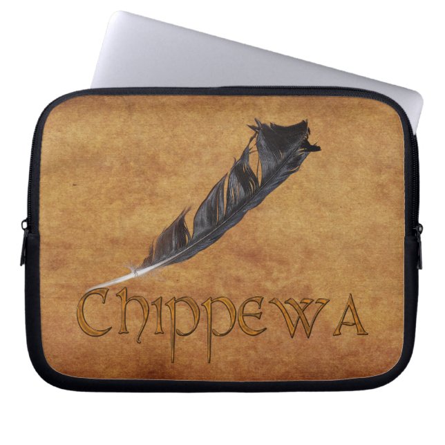 CHIPPEWA Native American Feather Laptop Sleeve (Vorderseite)