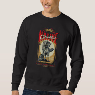Chippewa Native American Indian Geborener Wolf-Gei Sweatshirt