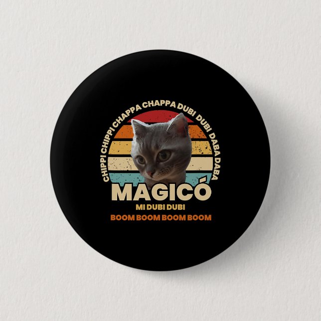 Chippi Chippi Chappa Chappa Tanza Cat Meme 1 Button (Vorderseite)