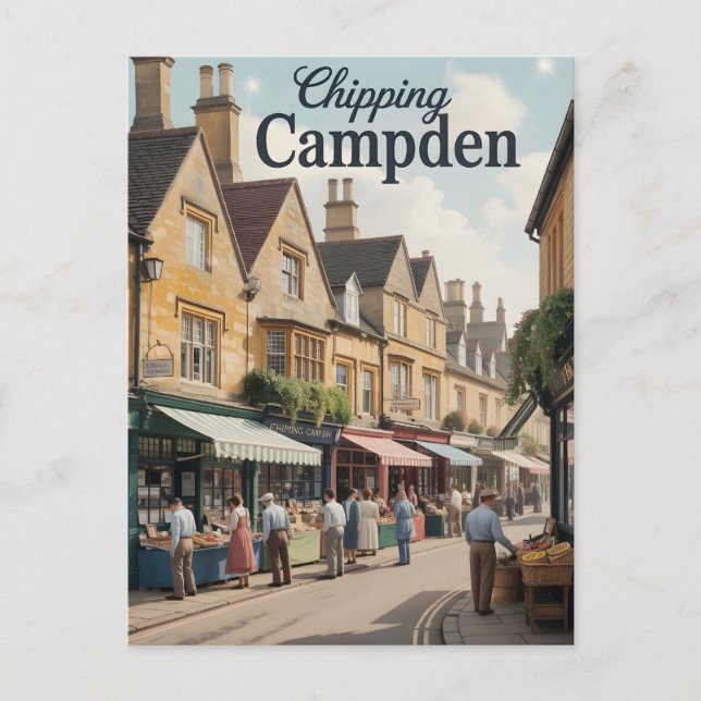 Chipping Campen Vintag Postkarte (Vorderseite)