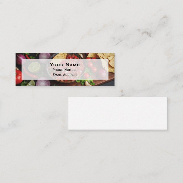 Chips and Homemade Salsa Mini Visitenkarte (Vorne/Hinten)