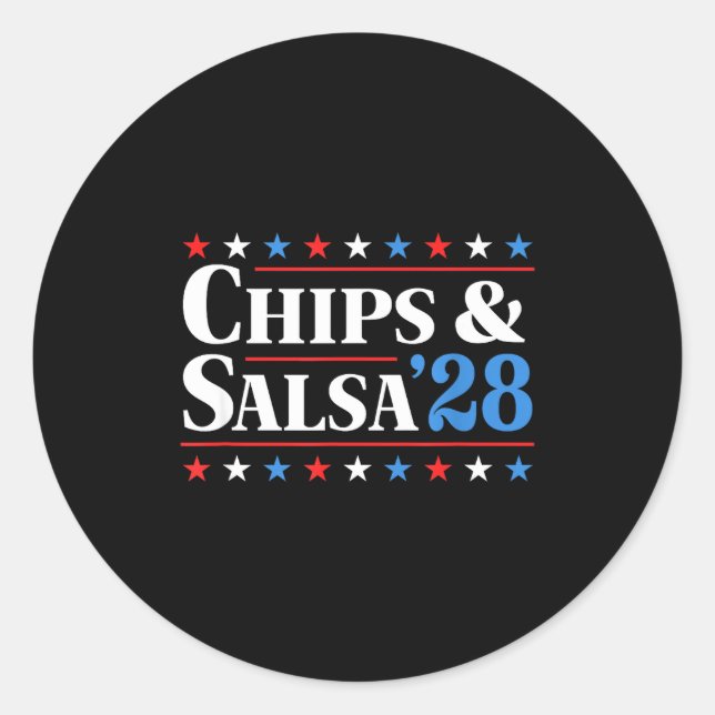 Chips And Salsa 2028 Funny Presidential Election 2 Runder Aufkleber (Vorderseite)