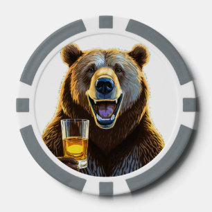 Chips aus personalisiertem Bär Composite Poker