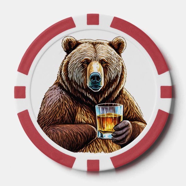 Chips aus personalisiertem Bär Composite Poker (Vorderseite)