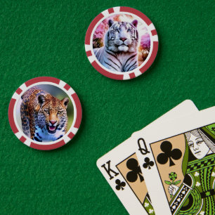 Chips aus Weißtiger und Leopard, Poker