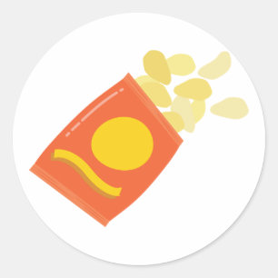 Chips-Beutel Runder Aufkleber