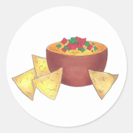 Chips Chili Con Queso Blanco Nachos Käsedip Runder Aufkleber