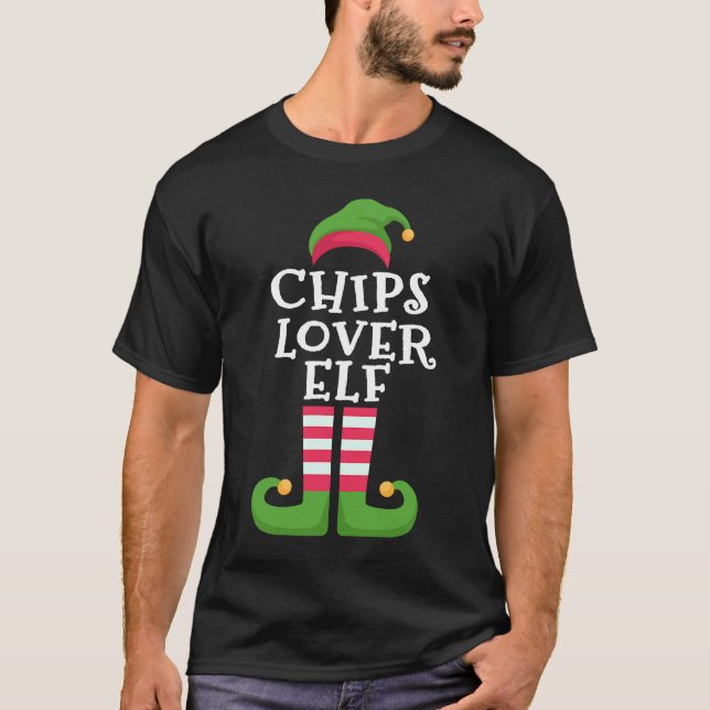 Chips Elf Familie Matching Weihnachtself Kostüm T-Shirt (Vorderseite)
