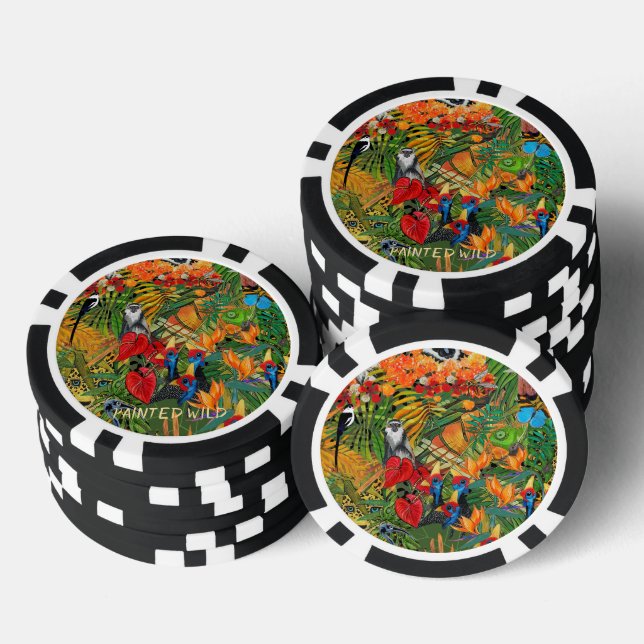 Chips für wild lebende Poker (Stapel)