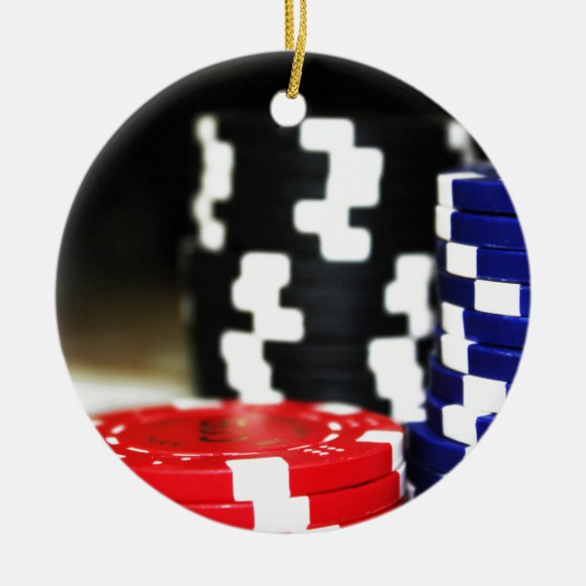 Chips Gambling Casino Gewinnen Spiel Luck Risiko W Keramikornament (Vorne)