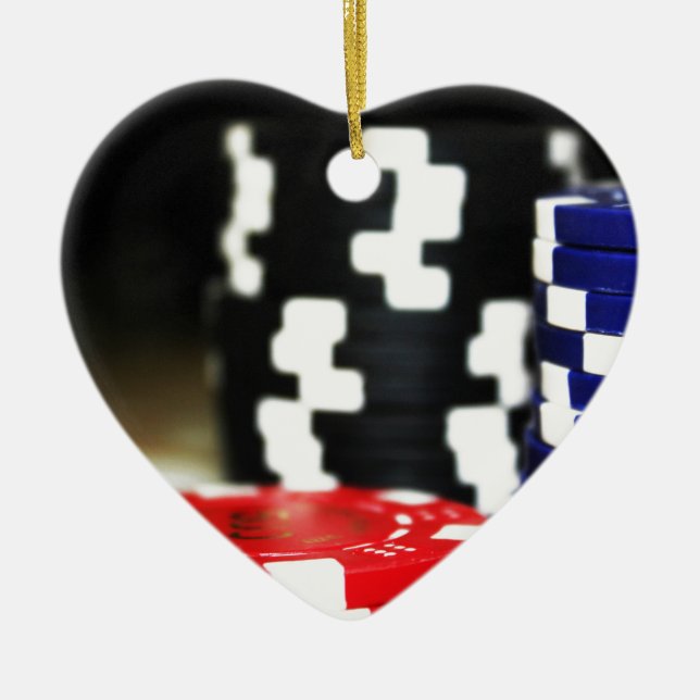 Chips Gambling Casino Gewinnen Spiel Luck Risiko W Keramikornament (Vorne)