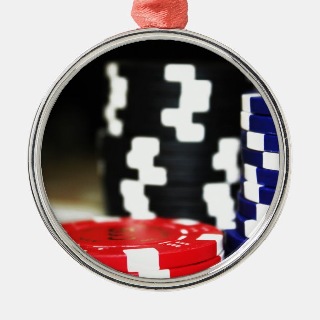Chips Gambling Casino Gewinnen Spiel Luck Risiko W Ornament Aus Metall (Vorne)