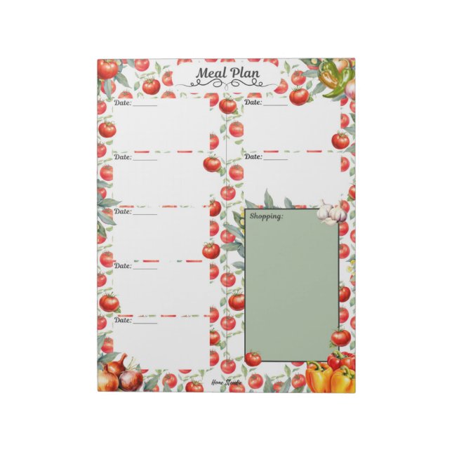 Chips 'N Salsa 7 Day Blank Meal Planner Notizblock (Rotiert)