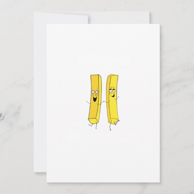 Chips, Pommes frites Thema Einladung (Vorderseite)