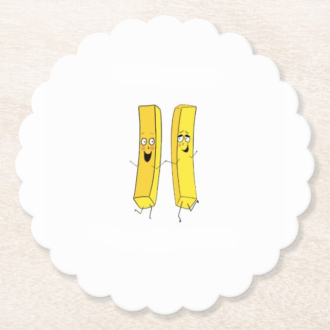Chips, Pommes frites Thema Untersetzer (Vorderseite)