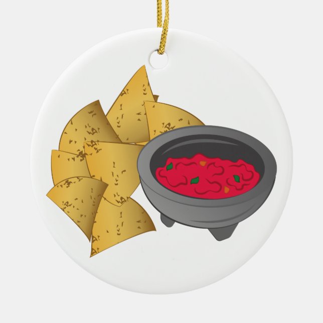 Chips u. Salsa Keramik Ornament (Vorne)
