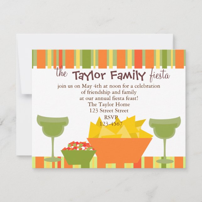 Chips und Salsa Einladung (Vorderseite)