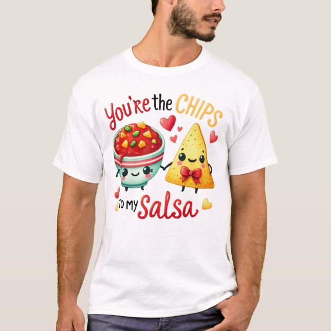 Chips und Salsa Süße Snack-Illustration T-Shirt (Vorderseite)