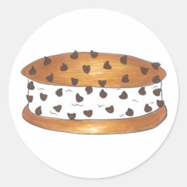 Chipwich Chocolate Chip Cookie Ice Creme Sandwich Runder Aufkleber