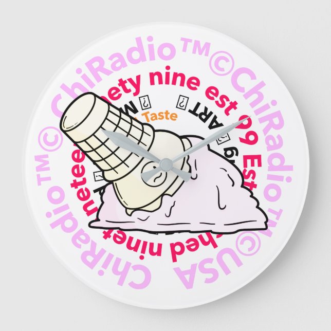 CHIRadio LLC EisCreme-Hut Große Wanduhr (Vorderseite)