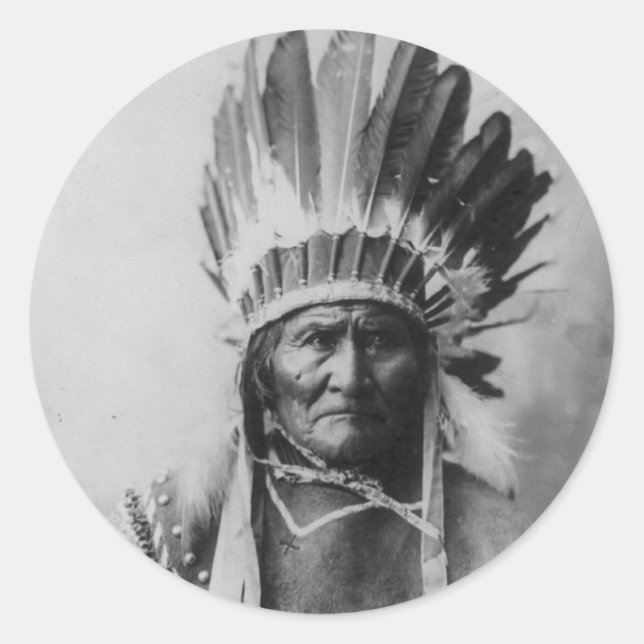 Chiricahua Apache Geronimo Goyathlay Goyahkla Runder Aufkleber (Vorderseite)