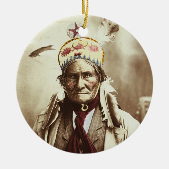 Chiricahua Apache indisches Führer Geronimo Keramik Ornament (Vorne)