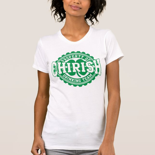Chirish Chicago irisches Flaschenkapsel-trinkendes T-Shirt (Vorderseite)