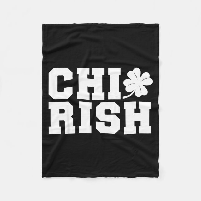 Chirish St. Patrick's Day Chi-irish Funny Chicago  Fleecedecke (Vorderseite)