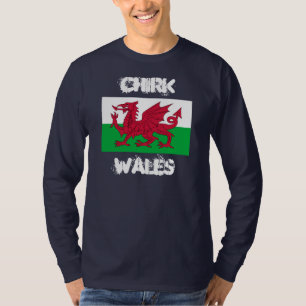 Chirk, Wales mit walisischer Flagge T-Shirt