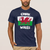 Chirk, Wales mit walisischer Flagge