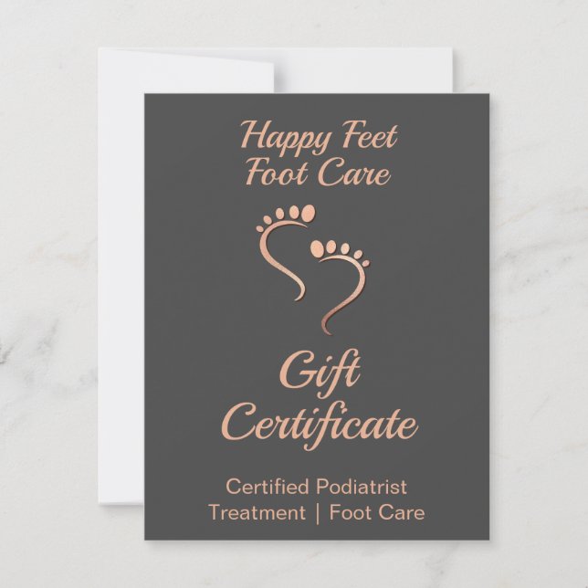 Chiropodist Reflexologe Footprint Rose Geschenkkar Mitteilungskarte (Vorderseite)