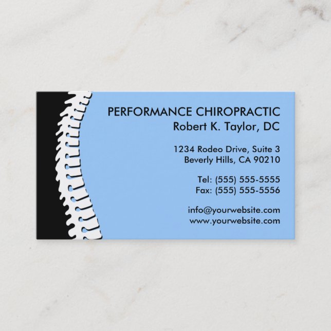 Chiropracic Business Cards für Spine Cutout Visitenkarte (Vorderseite)