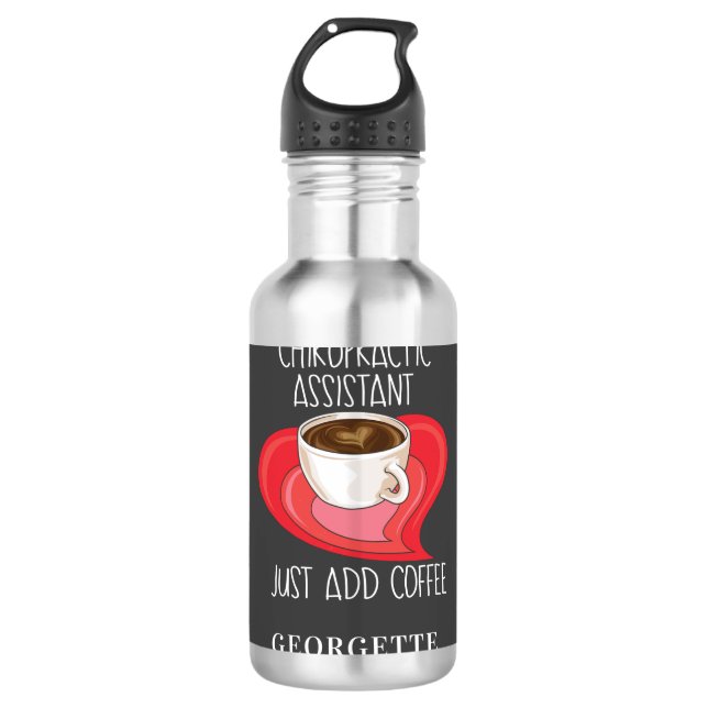 Chiropractic Assistentin einfach Kaffee personalis Edelstahlflasche (Vorderseite)