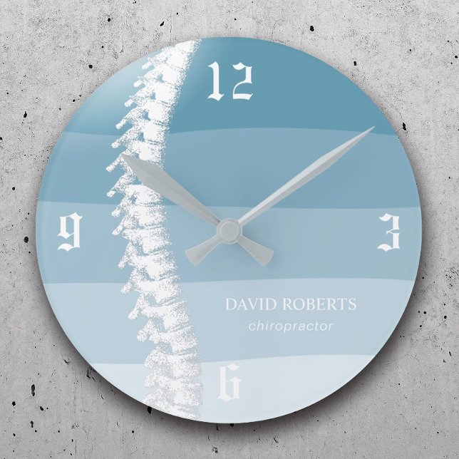 Chiropractic Chiropractor Spine Therapist Blue Runde Wanduhr (Von Creator hochgeladen)