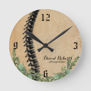 Chiropractic Chiropractor Spine Therapist Vintage Runde Wanduhr
