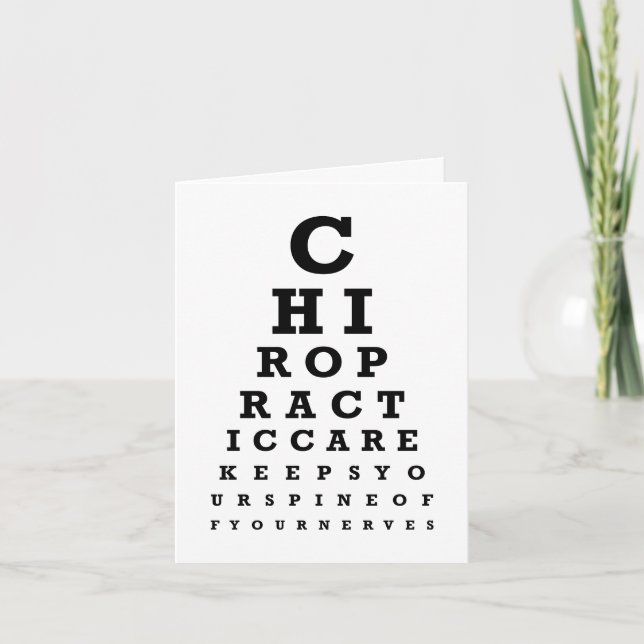 Chiropractic Eye Chart Message Note Cards Karte (Vorderseite)