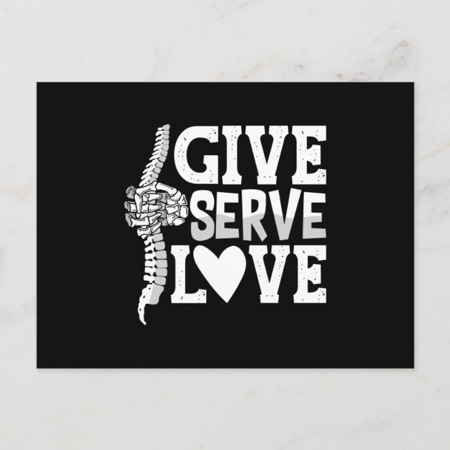 Chiropractic Give Serve Love Spine Chiropractor Postkarte (Vorderseite)