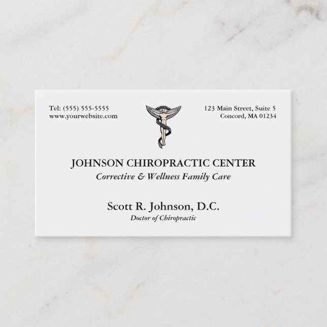 Chiropractic Logo Business Cards Visitenkarte (Vorderseite)