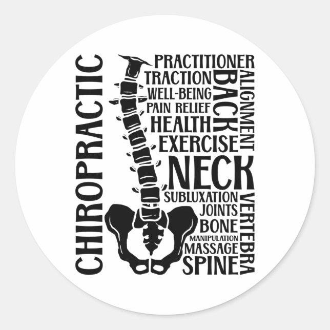 Chiropractic Spine Therapist Chiro Chiropractor Runder Aufkleber (Vorderseite)