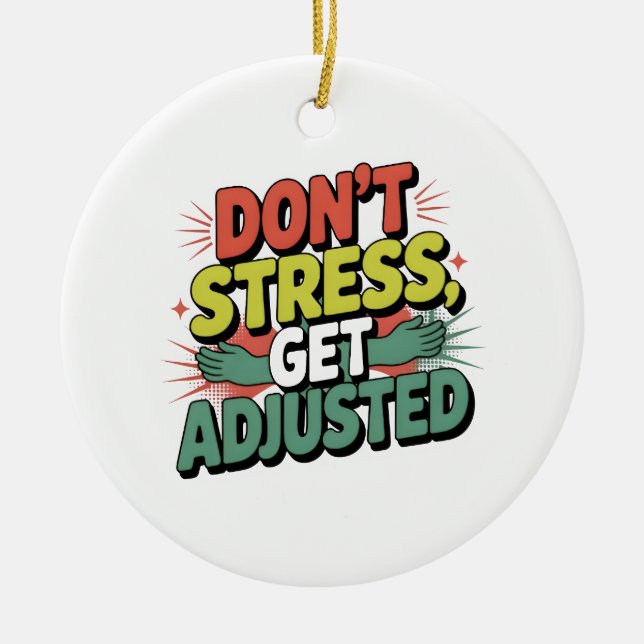 Chiropractic Stress Relief Back Adjustment Gift Keramik Ornament (Vorne)
