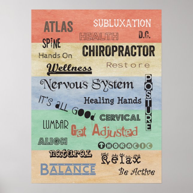 Chiropractic Words Office Poster (Vorne)