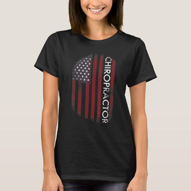 Chiropractor American Flag T-Shirt (Vorderseite)