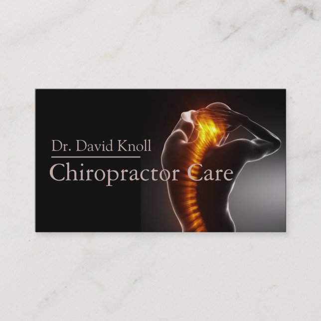 Chiropractor Chiropractic Health Wellness Clinic Visitenkarte (Vorderseite)