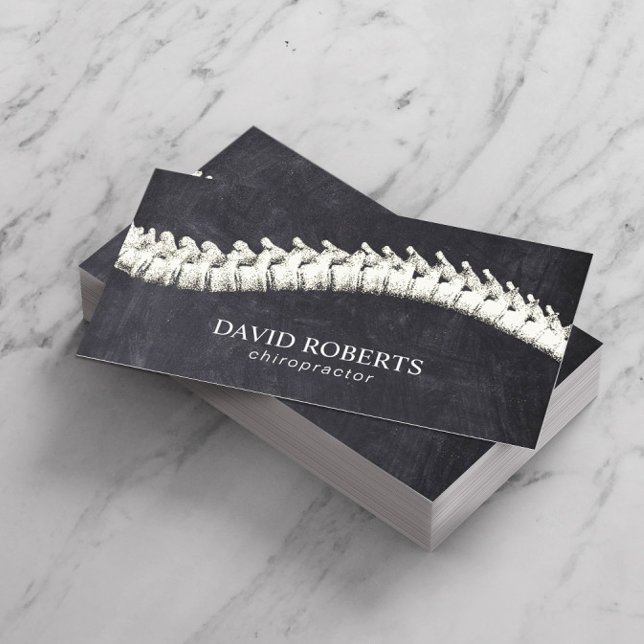 Chiropractor Chiropractic Spine Therapy Chalkboard Visitenkarte (Von Creator hochgeladen)