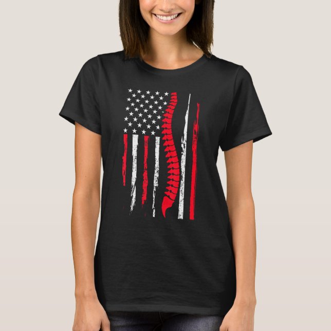 Chiropractor USA Flag Expert Chiropractic Assistan T-Shirt (Vorderseite)