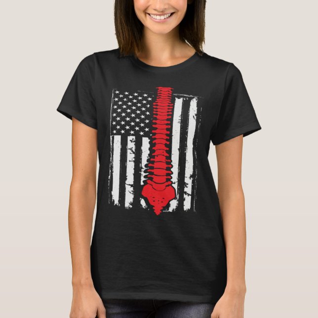 chiropractors USA Flag spines for chiropractic  2 T-Shirt (Vorderseite)