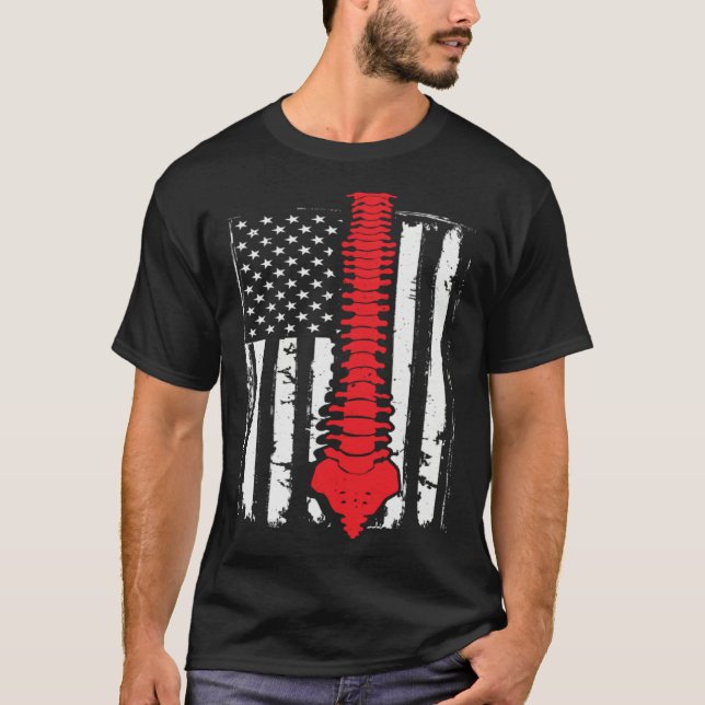 chiropractors USA Flag spines for chiropractic  2 T-Shirt (Vorderseite)