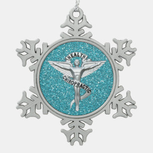 Chiropraktik-Emblem-Zinn-Schneeflocke-Verzierung Schneeflocken Zinn-Ornament
