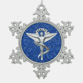 Chiropraktik-Emblem-Zinn-Schneeflocke-Verzierung Schneeflocken Zinn-Ornament
