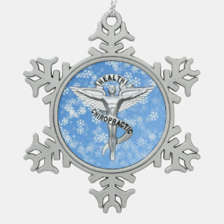 Chiropraktik-Emblem-Zinn-Schneeflocke-Verzierung Schneeflocken Zinn-Ornament